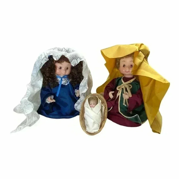 Santa's Best Nativity Set Mary Baby Jesus Joseph Holy Family Christmas Decor - Picture 1 of 10
